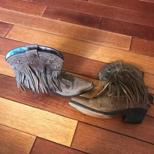 Western fringe cowboy boots - size 7.5